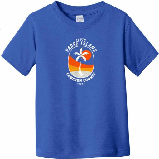 South Padre Island Texas Palm Tree Toddler T-Shirt Royal Blue - US Custom Tees