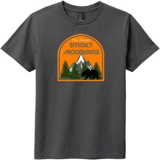 The Great Smoky Mountains Youth T-Shirt Charcoal - US Custom Tees