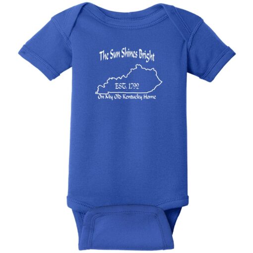 The Sun Shines Bright On My Old Kentucky Home Baby One Piece Royal - US Custom Tees