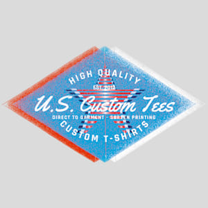 U.S. Custom Tees Retro Design Logo Design - US Custom Tees