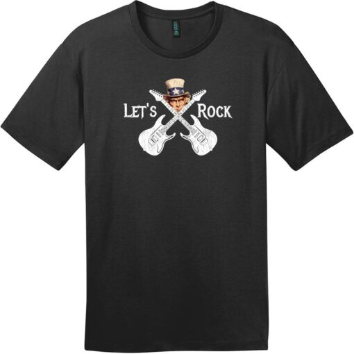 Uncle Sam Lets Rock Guitar T-Shirt Jet Black - US Custom Tees