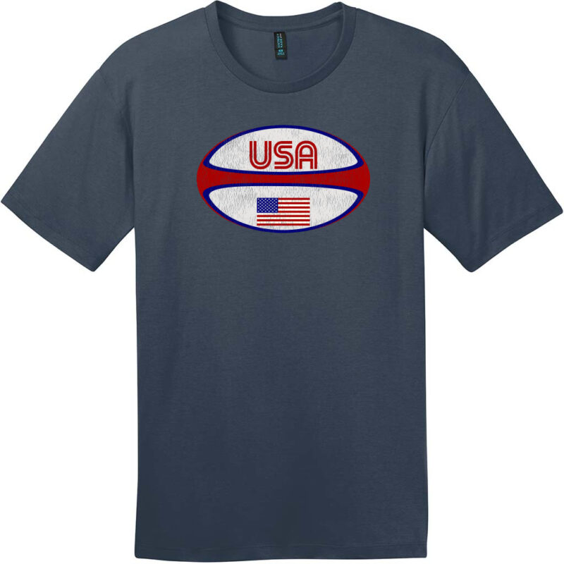 USA Rugby Ball T-Shirt New Navy - US Custom Tees