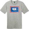 Wyoming Flag Distressed Vintage T-Shirt Heathered Steel - US Custom Tees