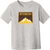 Wyoming Mountains State Toddler T-Shirt Heather Gray - US Custom Tees