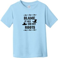 Blame It On My Roots Toddler T-Shirt Light Blue - US Custom Tees