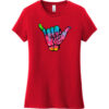 Shaka Good Vibes Women's T-Shirt Classic Red - US Custom Tees