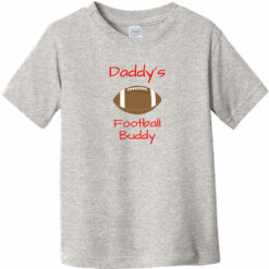 Daddy's Football Buddy Toddler T-Shirt Heather Gray - US Custom Tees