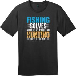 Fishing Hunting Solves Problems T-Shirt Jet Black - US Custom Tees