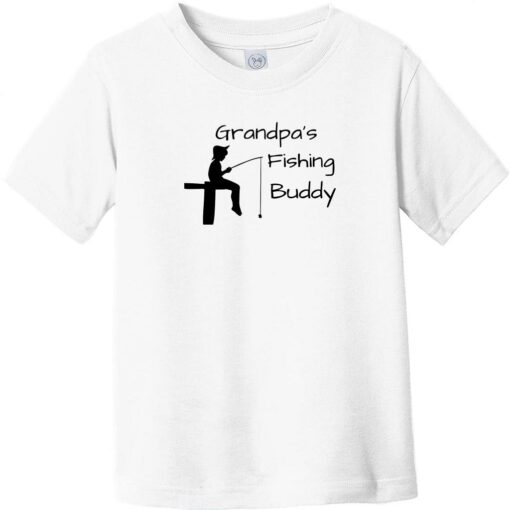 Grandpas Fishing Buddy Toddler T-Shirt White - US Custom Tees