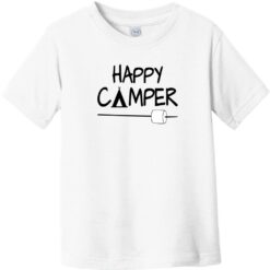 Happy Camper Tent Toddler T-Shirt White - US Custom Tees