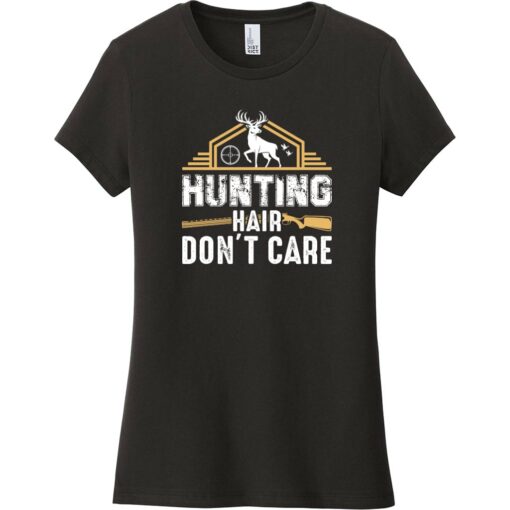 Hunting Hair Don't Care Women's T-Shirt Black - US Custom Tees