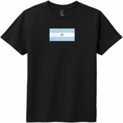 Argentina Flag Vintage Youth T-Shirt Black - US Custom Tees