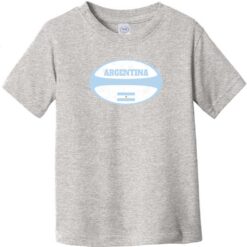 Argentina Rugby Ball Toddler T-Shirt Heather Gray - US Custom Tees