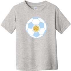 Argentina Soccer Ball Toddler T-Shirt Heather Gray - US Custom Tees