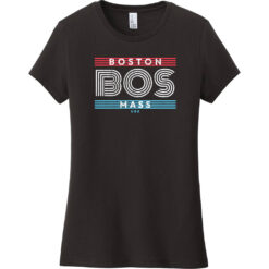 Boston Mass USA Women's T-Shirt Black - US Custom Tees