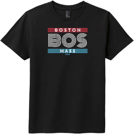 Boston Mass USA Youth T-Shirt Black - US Custom Tees