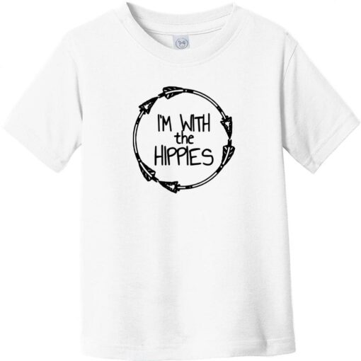 I'm With The Hippies Toddler T-Shirt White - US Custom Tees