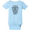 Little Dirt Never Hurt Baby One Piece Light Blue - US Custom Tees
