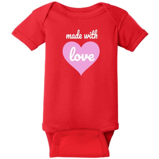 Made With Love Baby One Piece Red - US Custom Tees