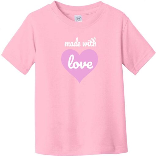 Made With Love Toddler T-Shirt Light Pink - US Custom Tees