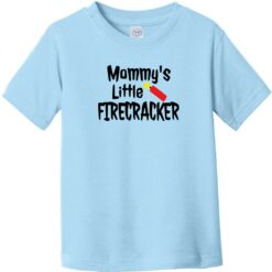 Mommy’s Little Firecracker Toddler T-Shirt Light Blue - US Custom Tees
