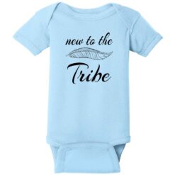 New To The Tribe Baby One Piece Light Blue - US Custom Tees