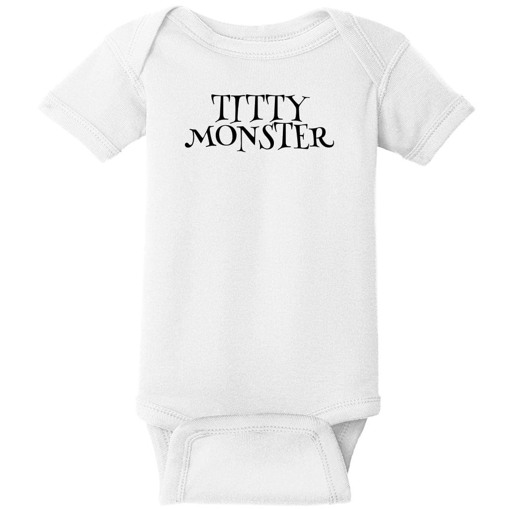Titty Monster Baby One Piece White - US Custom Tees