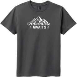 Adventure Awaits Youth T-Shirt Charcoal - US Custom Tees