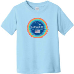 Hawaii Rainbow State Toddler T-Shirt Light Blue - US Custom Tees