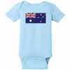 Australia Vintage Flag Baby One Piece Light Blue - US Custom Tees