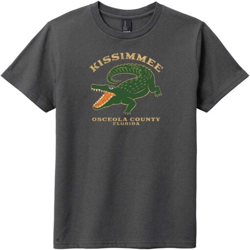 Kissimmee FL Aligator Vintage Youth T-Shirt Charcoal - US Custom Tees