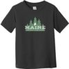 Maine The Pine Tree State Toddler T-Shirt Black - US Custom Tees