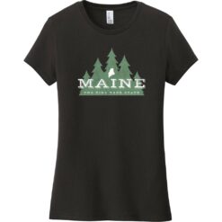 Maine The Pine Tree State Women's T-Shirt Black - US Custom Tees