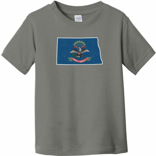 North Dakota State Shape Flag Toddler T-Shirt Charcoal - US Custom Tees