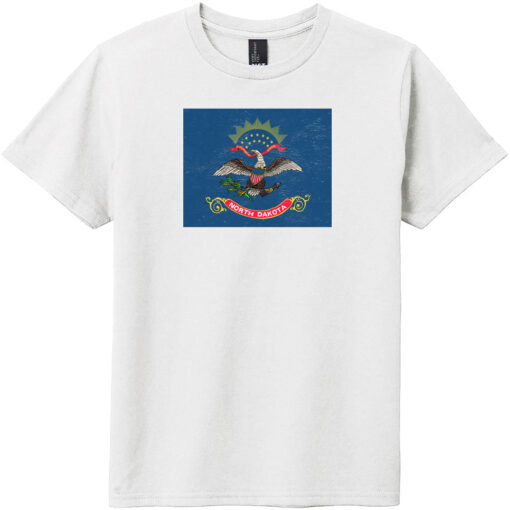 North Dakota Vintage Flag Youth T-Shirt White - US Custom Tees