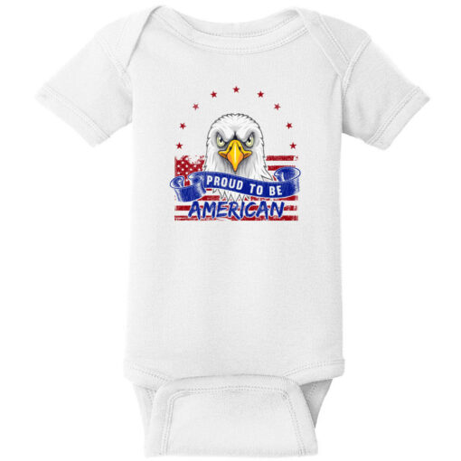 Proud To Be American Baby One Piece White - US Custom Tees