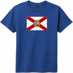 Florida Vintage Flag Youth T-Shirt Deep Royal - US Custom Tees