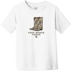 Fort Worth Texas Boots Toddler T-Shirt White - US Custom Tees