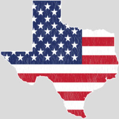 Texas Shaped Vintage American Flag Design - US Custom Tees