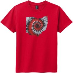 Ohio Tie Dye State Youth T-Shirt Classic Red - US Custom Tees