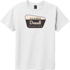 Denali National Park Sign Youth T-Shirt White - US Custom Tees