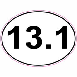 13.1 Half Marathon Oval Sticker – vinyl decal printed in the USA