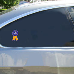 1st Place Ribbon Car Sticker shown on a vehicle rear window
