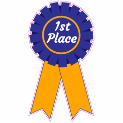 1st Place Ribbon Sticker – vinyl decal printed in the USA