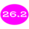 26.2 Full Marathon Pink Oval Sticker – vinyl decal printed in the USA