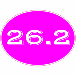 26.2 Full Marathon Pink Oval Sticker – vinyl decal printed in the USA
