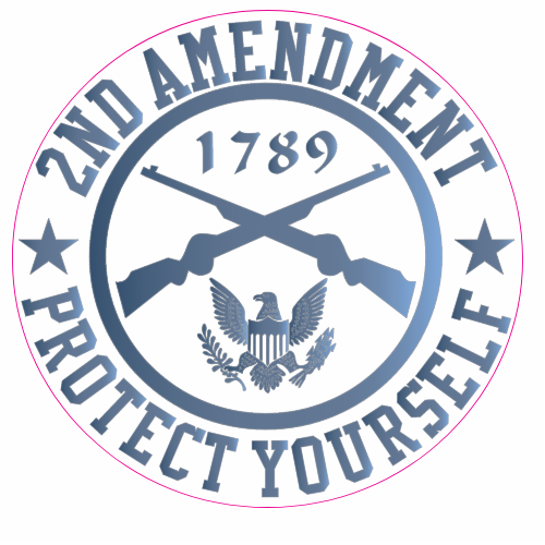 2nd Amendment Blue Stone Circle Sticker – vinyl decal printed in the USA