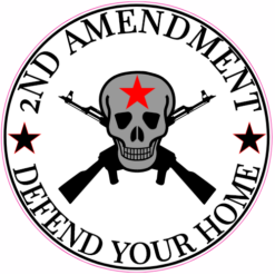 2nd Amendment Defend Your Home Circle Sticker – vinyl decal printed in the USA