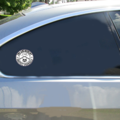 2nd Amendment Protect Yourself Circle Car Decal shown on a vehicle rear window