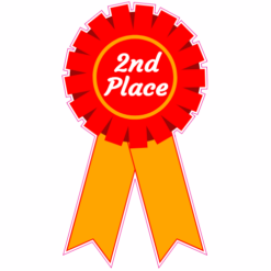 2nd Place Ribbon Sticker – vinyl decal printed in the USA
